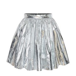 Alexander McQueen metallic A-line silver miniskirt! NWT!!!